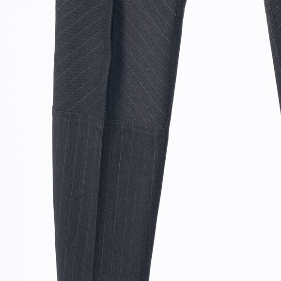 Brunello Cucinelli Grey Wool-Blend Pinstripe Knee-Detail Trousers - Picture 5 of 14